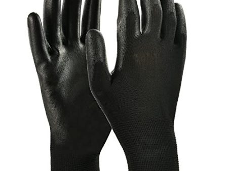 10 Pares Guantes de Trabajo, Guantes de Seguridad, Guantes de Jardinería, Material de Nailon, Con Revestimiento de PU, Para Trabajadores de La Construcción, Jardineros, Mecánicos, L on Sale