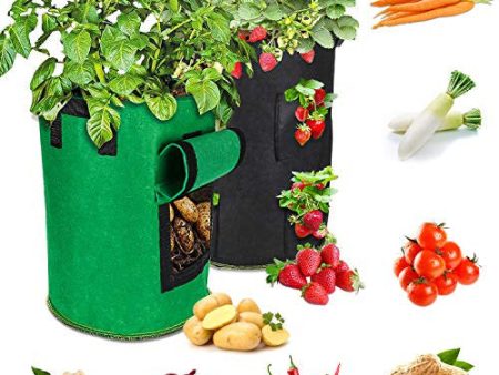 10 Galones 2Pcs Bolsa de Cultivo de Plantas, Maceta de Cultivo de Patatas, para Papa, macetas para Fresas, Zanahoria, Tomate y Cebolla, Doble Capa, Transpirable, no Tejida Discount