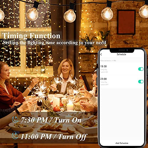 Yuusei Smart Guirnalda Luces Exterior 30M, Regulable Guirnaldas Luminosas Exterior LED Control por WiFi Bluetooth Compatibles con Alexa Reacondicionado Online Sale