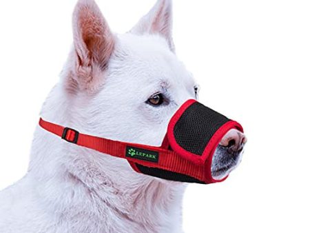 Ilepark Respirable Bozal de Nylon para Perros Suave Permite Beber, Jadear Bozal Lazo Ajustable (L, Rojo) Reacondicionado For Cheap