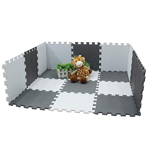 Meiqicool Alfombrillas para Puzzles, Alfombra Puzzle para Niños Bebe Infantil Suelo de Goma EVA Suave 142 x 114 cm 18 Piezas Blanco Gris 0112 Embalaje Deteriorado Hot on Sale