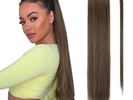 Feshfen Cola de Caballo Extensiones Postizos de pelo fibras sintéticas de cabello pelo liso largo 60cm, 125g Embalaje Deteriorado For Cheap