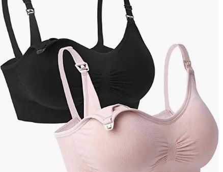 Ilovesia - Chaleco - Sujetador Enfermería - para mujer 2pcs Lot (Rosa+Negro) Talla XXL Reacondicionado Online now